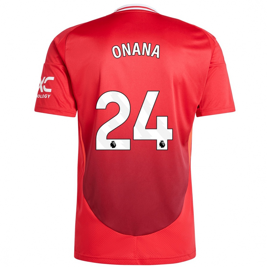 Niño Fútbol Camiseta Andre Onana #24 Rojo Brillante 1ª Equipación 2024/25 Argentina