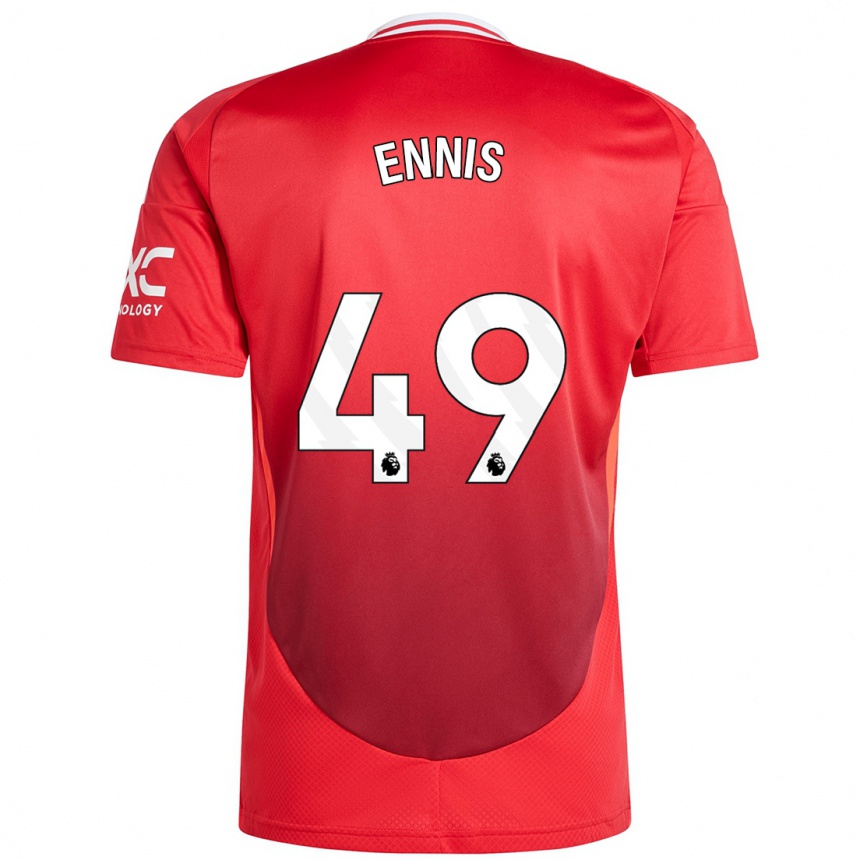 Niño Fútbol Camiseta Ethan Ennis #49 Rojo Brillante 1ª Equipación 2024/25 Argentina