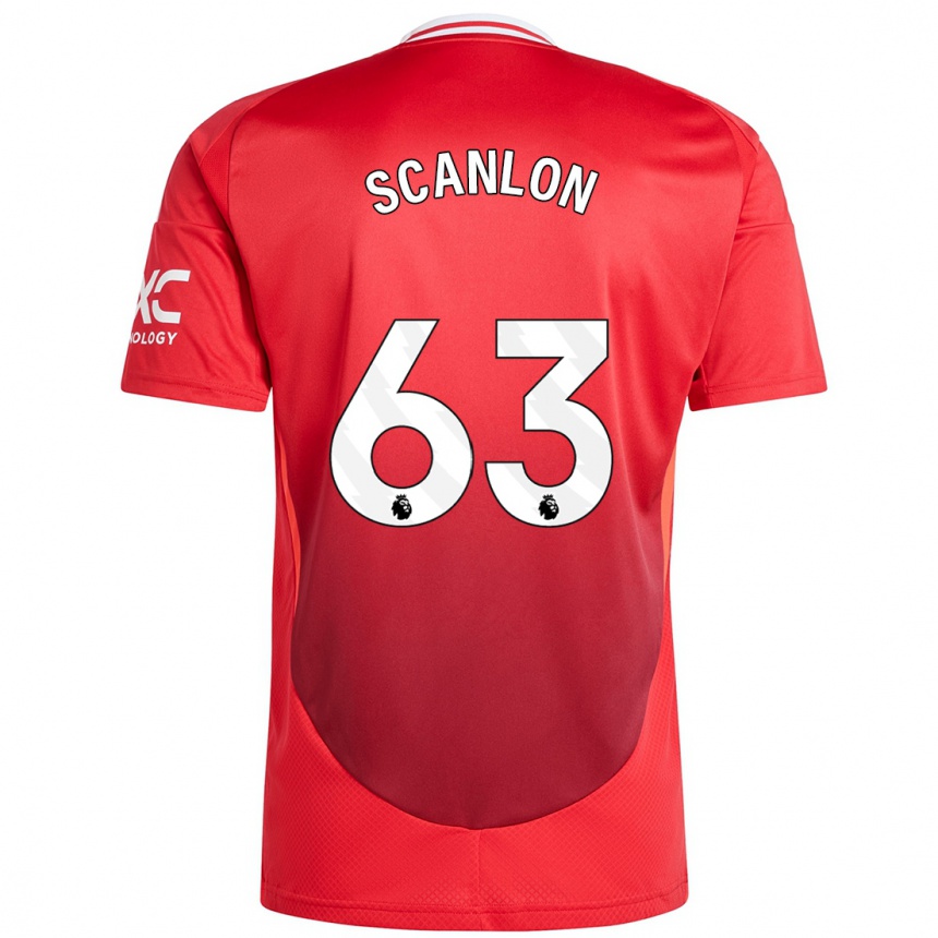 Niño Fútbol Camiseta James Scanlon #63 Rojo Brillante 1ª Equipación 2024/25 Argentina