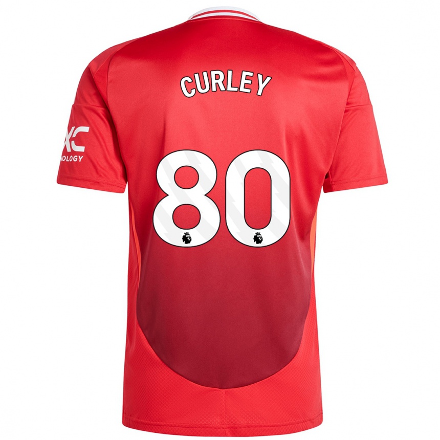 Niño Fútbol Camiseta Ruben Curley #80 Rojo Brillante 1ª Equipación 2024/25 Argentina