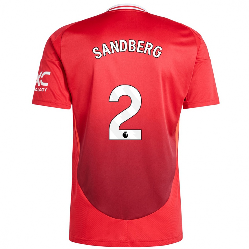 Niño Fútbol Camiseta Anna Sandberg #2 Rojo Brillante 1ª Equipación 2024/25 Argentina