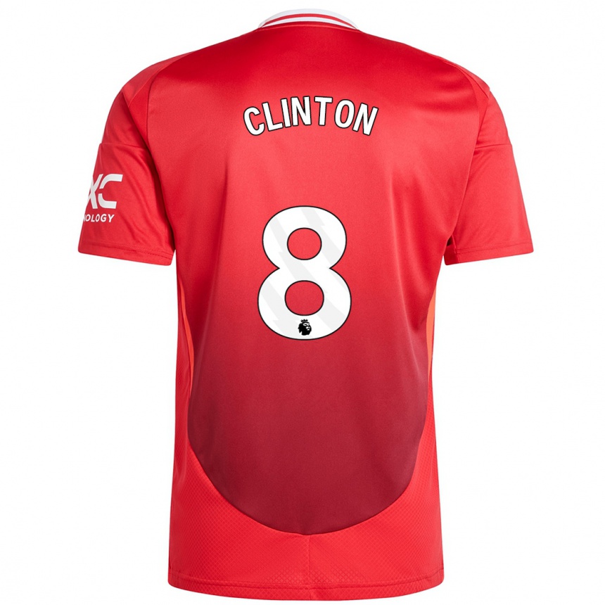 Niño Fútbol Camiseta Grace Clinton #8 Rojo Brillante 1ª Equipación 2024/25 Argentina