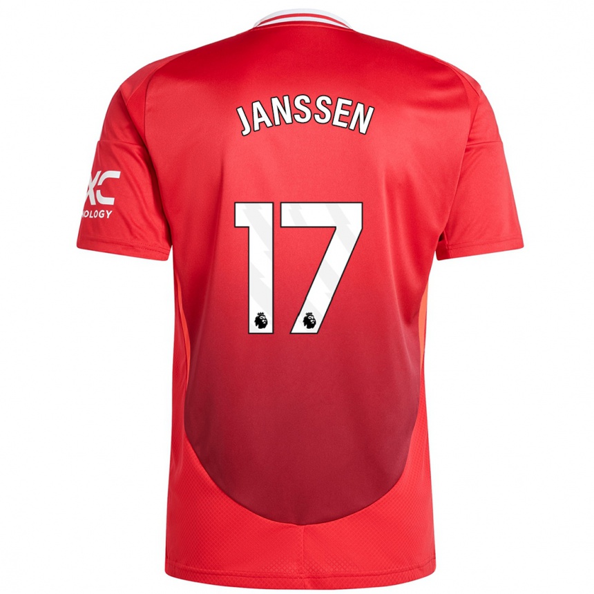 Niño Fútbol Camiseta Dominique Janssen #17 Rojo Brillante 1ª Equipación 2024/25 Argentina