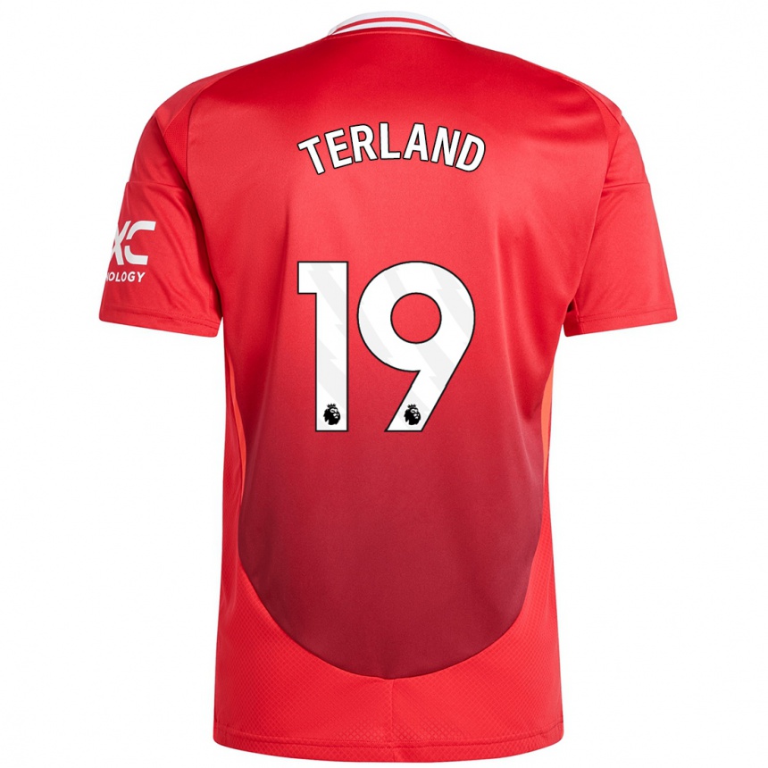 Niño Fútbol Camiseta Elisabeth Terland #19 Rojo Brillante 1ª Equipación 2024/25 Argentina