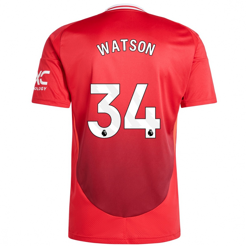 Niño Fútbol Camiseta Emma Watson #34 Rojo Brillante 1ª Equipación 2024/25 Argentina