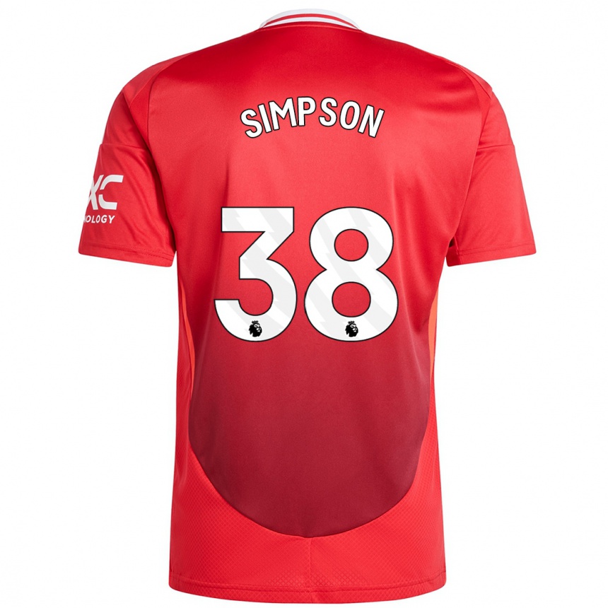 Niño Fútbol Camiseta Jess Simpson #38 Rojo Brillante 1ª Equipación 2024/25 Argentina