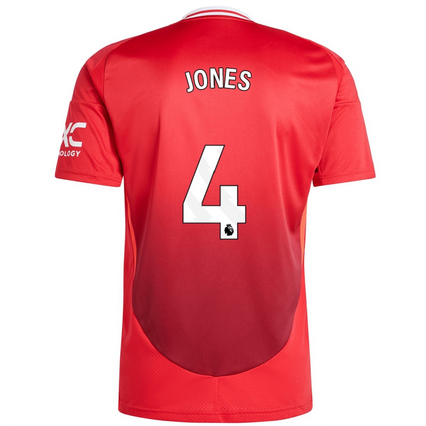 Niño Fútbol Camiseta Phil Jones #4 Rojo Brillante 1ª Equipación 2024/25 Argentina