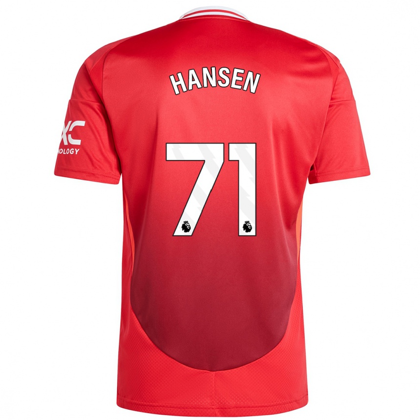 Niño Fútbol Camiseta Isak Hansen-Aaroen #71 Rojo Brillante 1ª Equipación 2024/25 Argentina