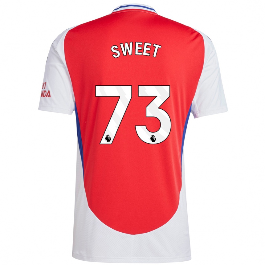 Niño Fútbol Camiseta James Sweet #73 Rojo Blanco 1ª Equipación 2024/25 Argentina