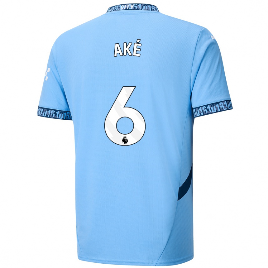 Niño Fútbol Camiseta Nathan Ake #6 Azul Marino 1ª Equipación 2024/25 Argentina