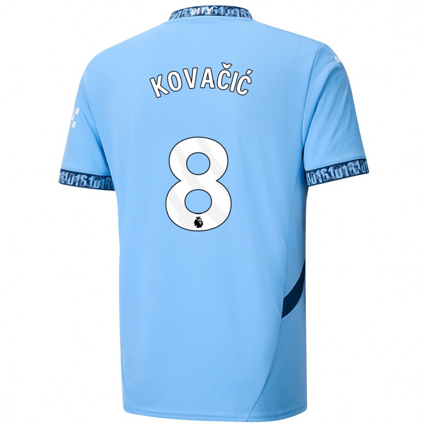 Niño Fútbol Camiseta Mateo Kovacic #8 Azul Marino 1ª Equipación 2024/25 Argentina