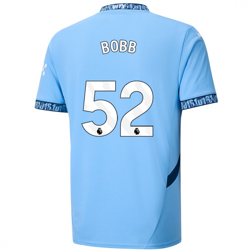 Niño Fútbol Camiseta Oscar Bobb #52 Azul Marino 1ª Equipación 2024/25 Argentina