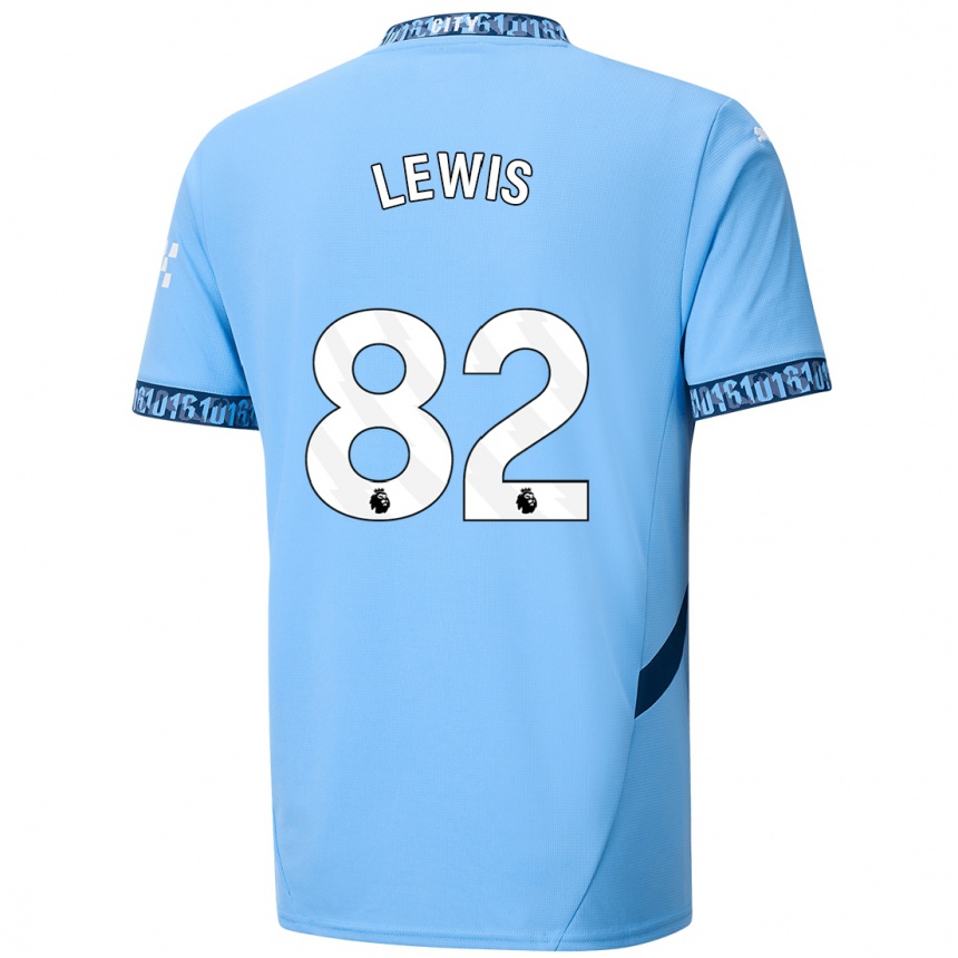 Niño Fútbol Camiseta Rico Lewis #82 Azul Marino 1ª Equipación 2024/25 Argentina