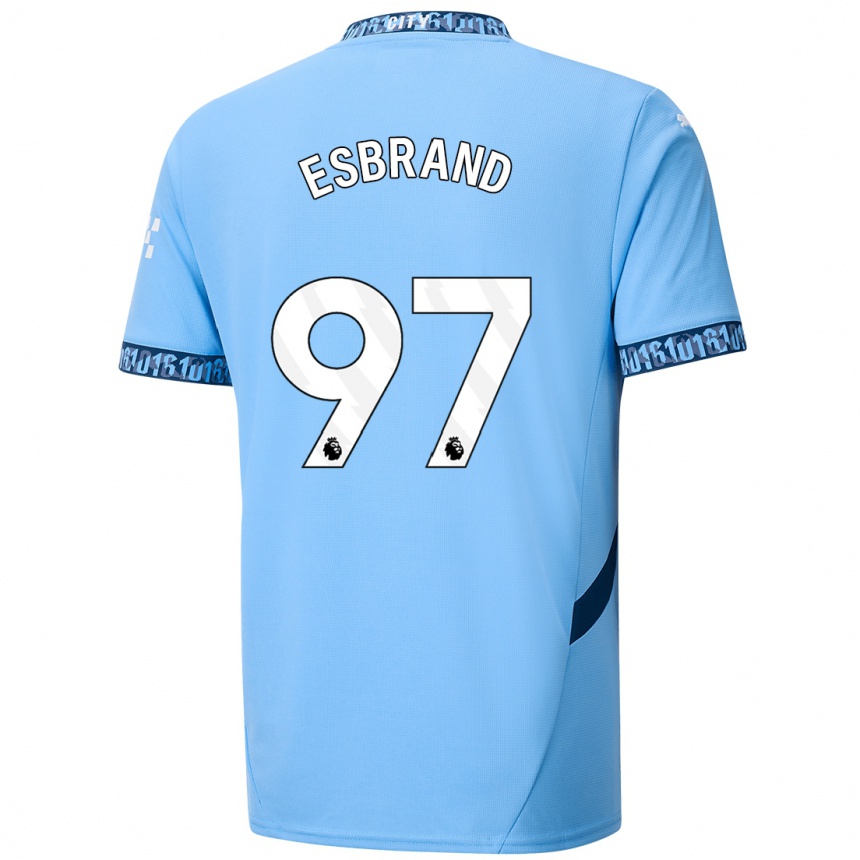 Niño Fútbol Camiseta Josh Wilson-Esbrand #97 Azul Marino 1ª Equipación 2024/25 Argentina