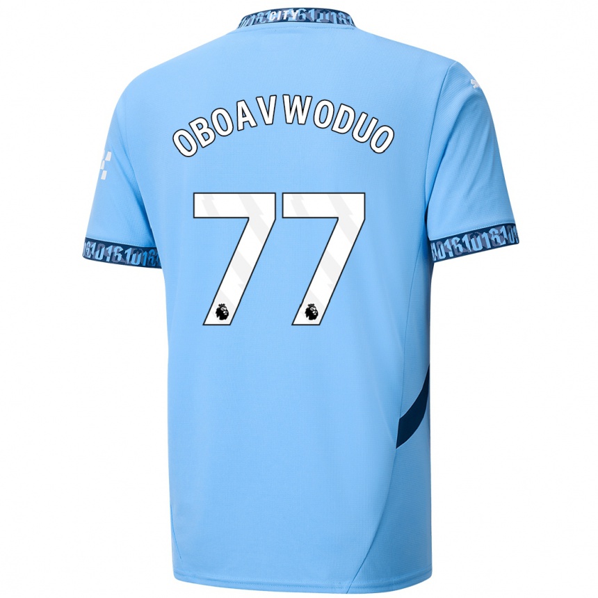 Niño Fútbol Camiseta Justin Oboavwoduo #77 Azul Marino 1ª Equipación 2024/25 Argentina