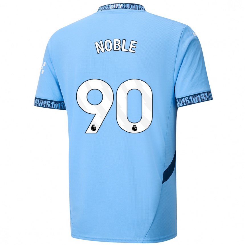 Niño Fútbol Camiseta Kian Noble #90 Azul Marino 1ª Equipación 2024/25 Argentina