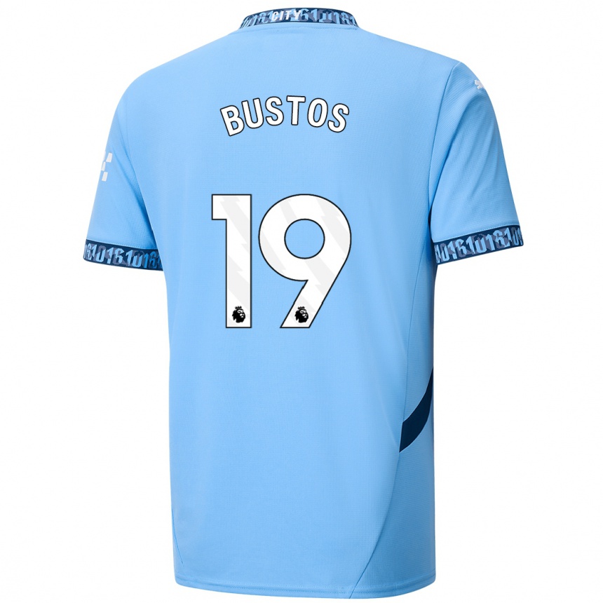 Niño Fútbol Camiseta Nahuel Bustos #19 Azul Marino 1ª Equipación 2024/25 Argentina