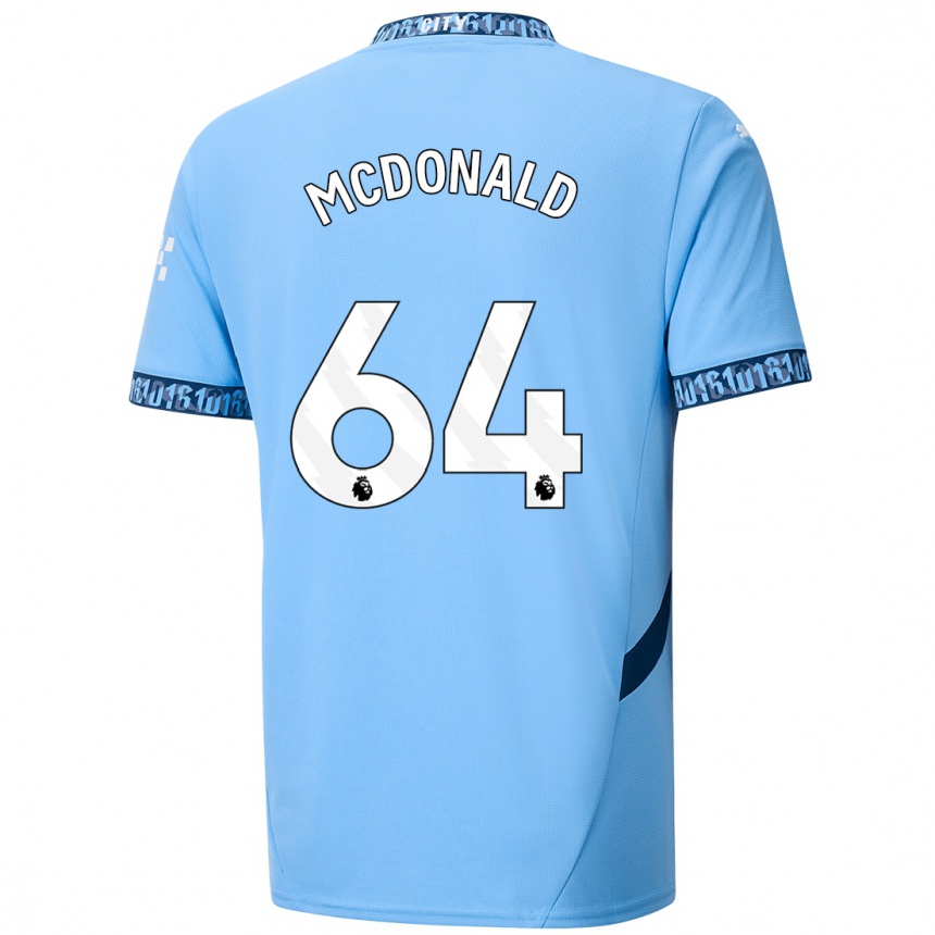 Niño Fútbol Camiseta Rowan Mcdonald #64 Azul Marino 1ª Equipación 2024/25 Argentina