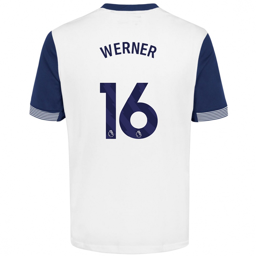 Niño Fútbol Camiseta Timo Werner #16 Blanco Azul 1ª Equipación 2024/25 Argentina