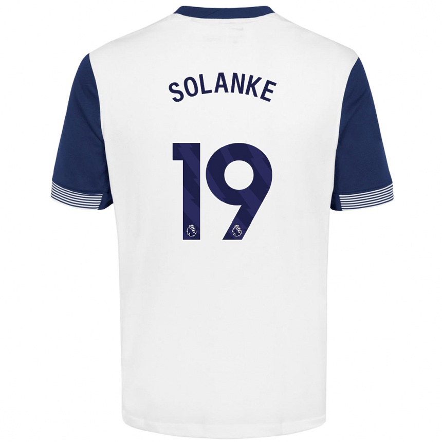 Niño Fútbol Camiseta Dominic Solanke #19 Blanco Azul 1ª Equipación 2024/25 Argentina