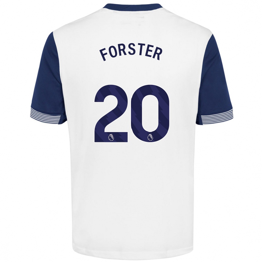 Niño Fútbol Camiseta Fraser Forster #20 Blanco Azul 1ª Equipación 2024/25 Argentina