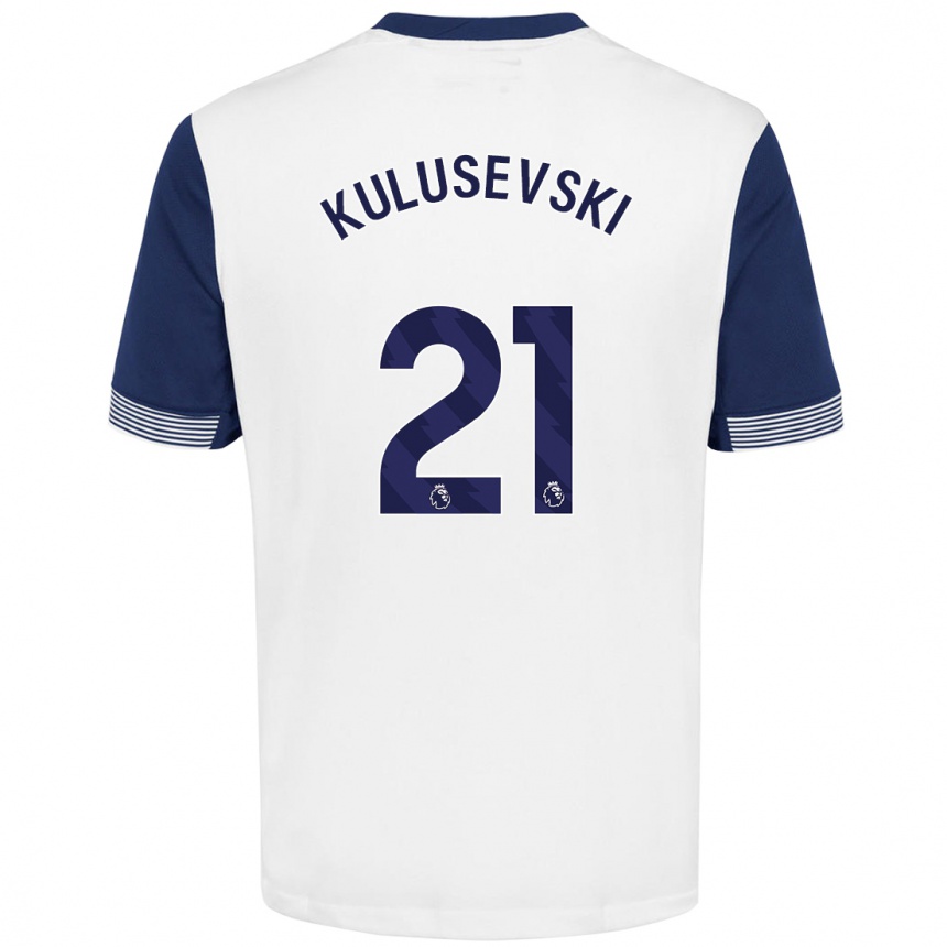 Niño Fútbol Camiseta Dejan Kulusevski #21 Blanco Azul 1ª Equipación 2024/25 Argentina