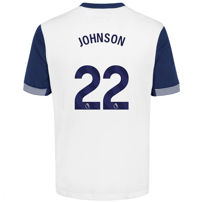 Niño Fútbol Camiseta Brennan Johnson #22 Blanco Azul 1ª Equipación 2024/25 Argentina