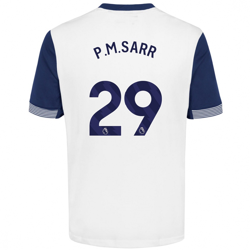 Niño Fútbol Camiseta Pape Matar Sarr #29 Blanco Azul 1ª Equipación 2024/25 Argentina