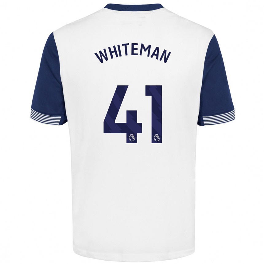 Niño Fútbol Camiseta Alfie Whiteman #41 Blanco Azul 1ª Equipación 2024/25 Argentina