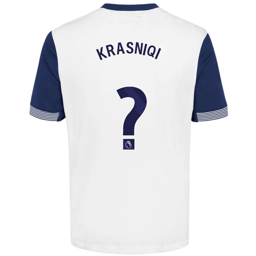 Niño Fútbol Camiseta Elliot Krasniqi #0 Blanco Azul 1ª Equipación 2024/25 Argentina