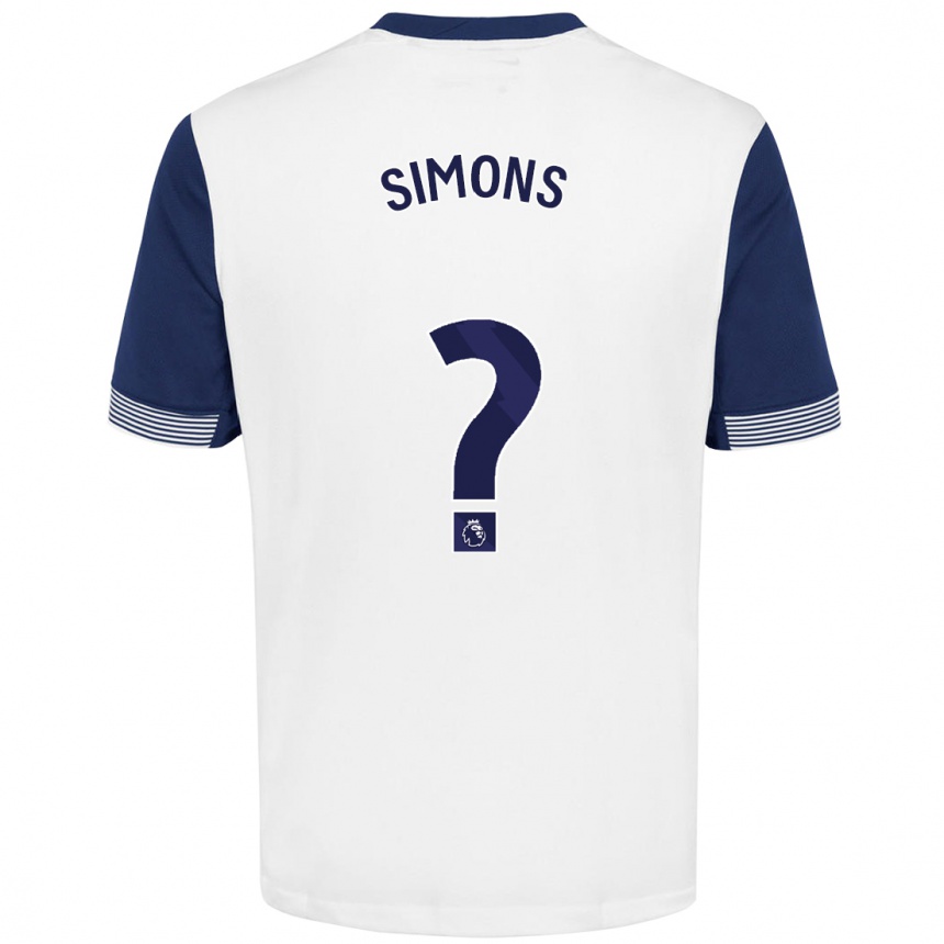 Niño Fútbol Camiseta Zach Simons #0 Blanco Azul 1ª Equipación 2024/25 Argentina