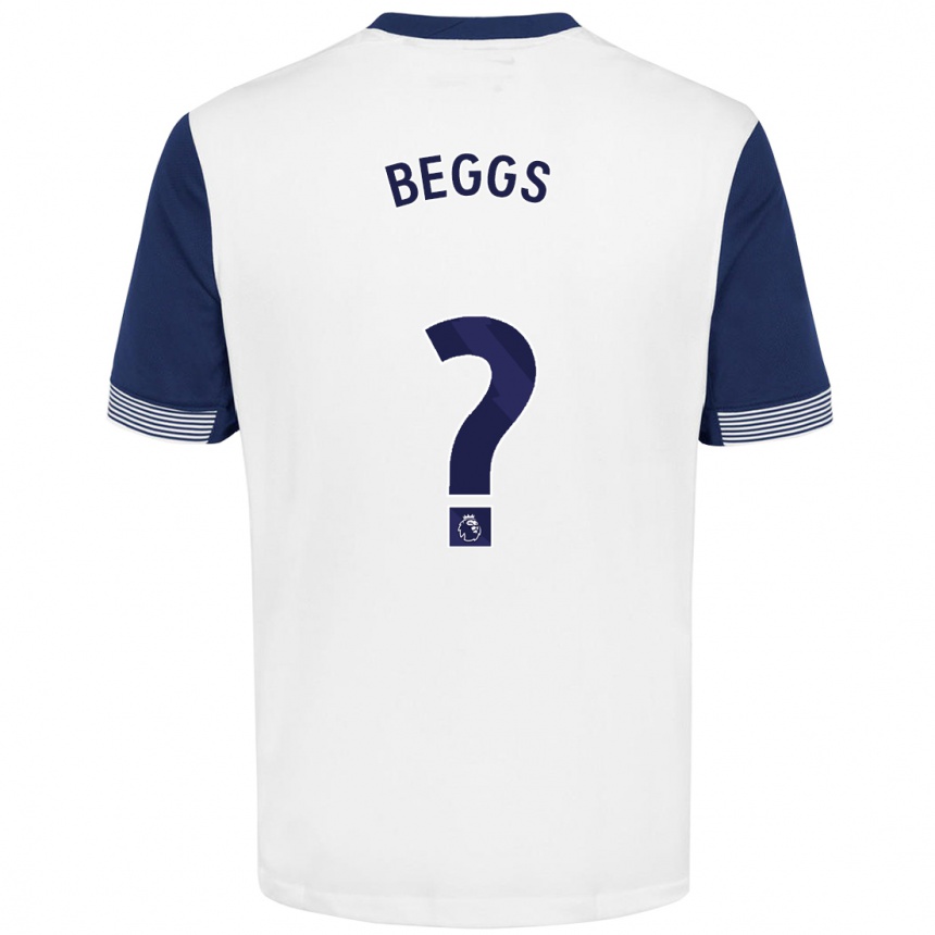 Niño Fútbol Camiseta Jamel Beggs #0 Blanco Azul 1ª Equipación 2024/25 Argentina