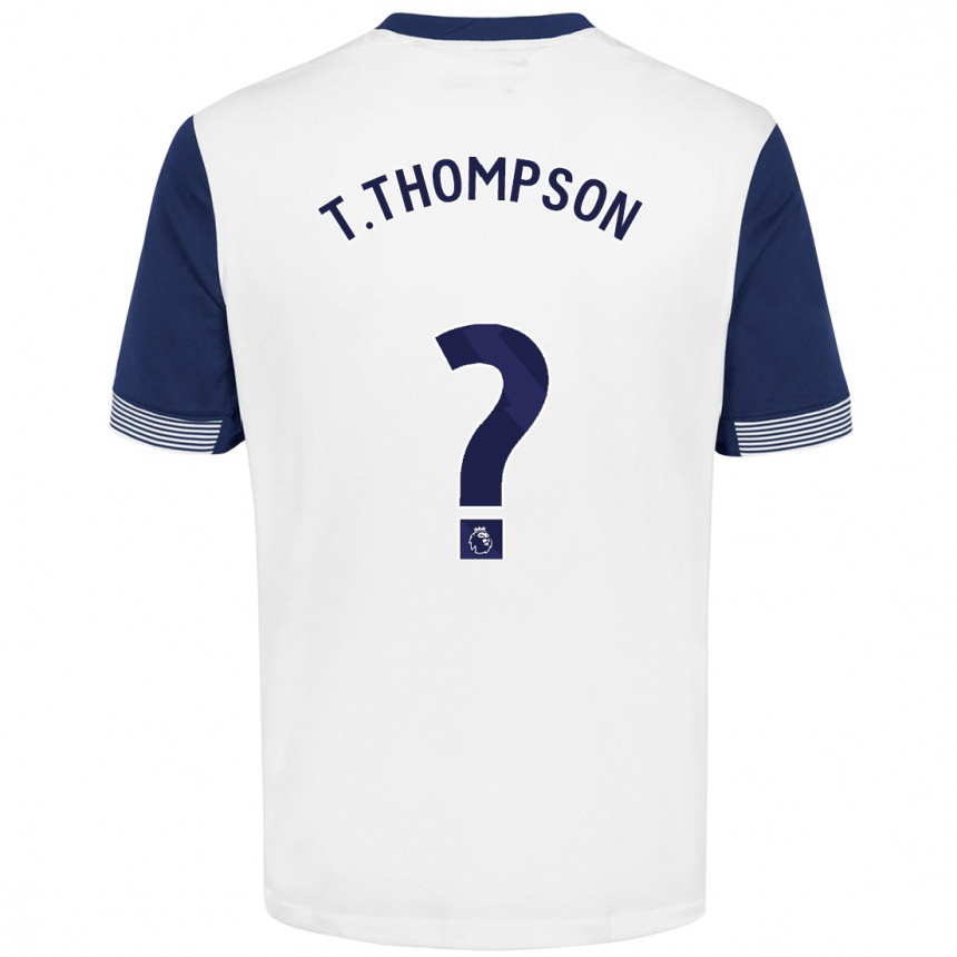 Niño Fútbol Camiseta Tynan Thompson #0 Blanco Azul 1ª Equipación 2024/25 Argentina