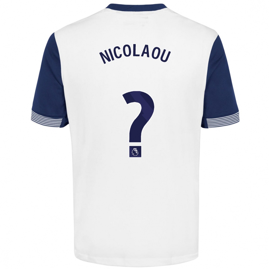 Niño Fútbol Camiseta Shakil Nicolaou #0 Blanco Azul 1ª Equipación 2024/25 Argentina