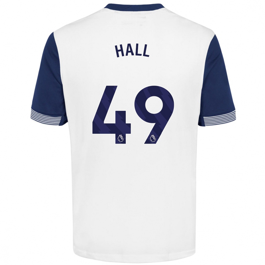 Niño Fútbol Camiseta Tyrese Hall #49 Blanco Azul 1ª Equipación 2024/25 Argentina