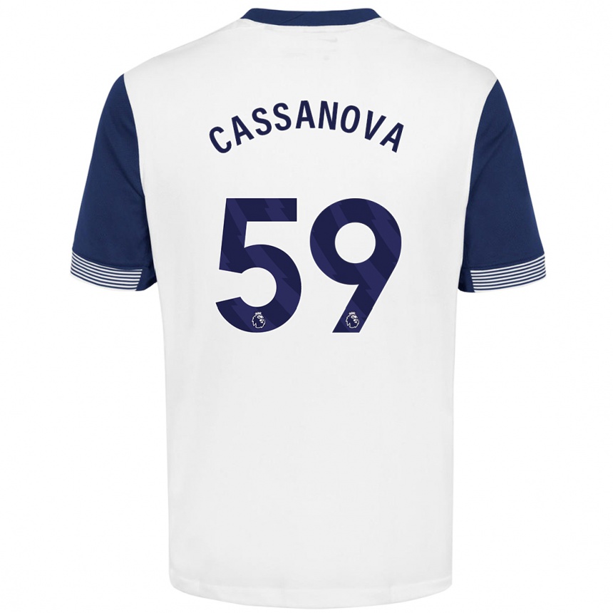 Niño Fútbol Camiseta Dante Cassanova #59 Blanco Azul 1ª Equipación 2024/25 Argentina