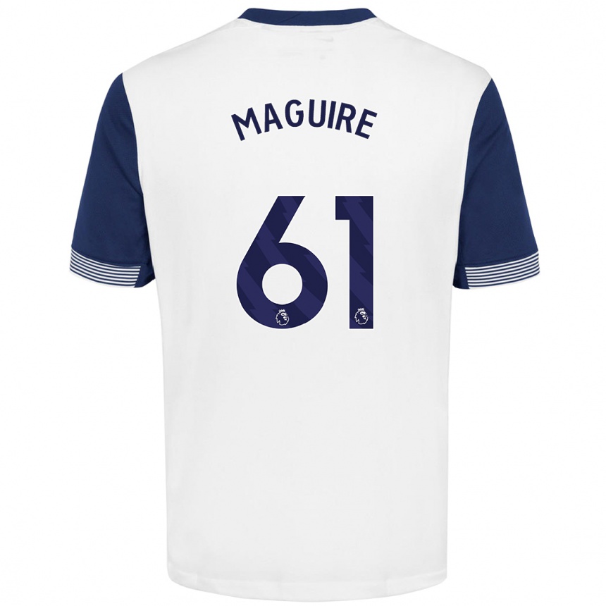 Niño Fútbol Camiseta Aaron Maguire #61 Blanco Azul 1ª Equipación 2024/25 Argentina