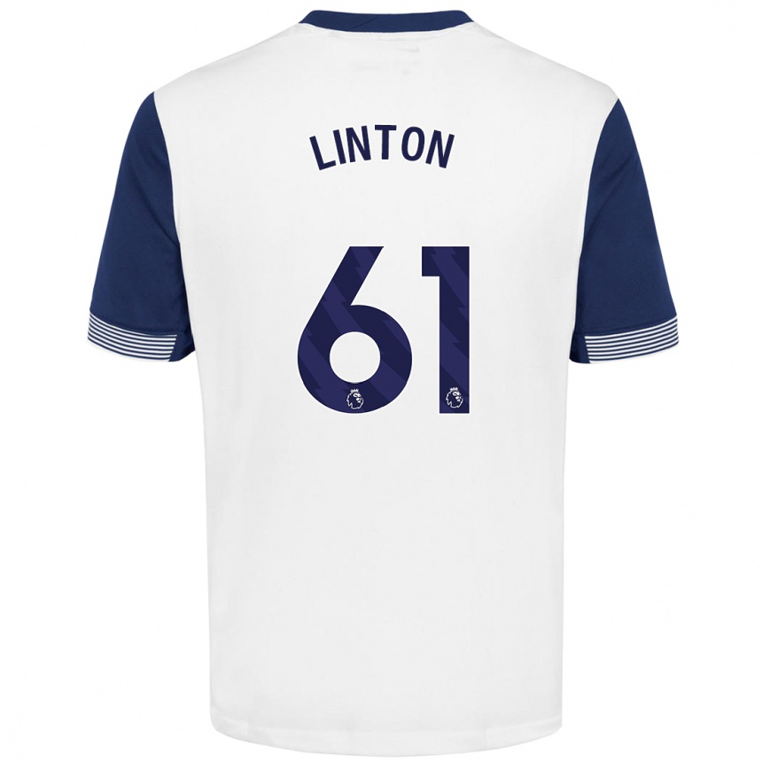 Niño Fútbol Camiseta Jahziah Linton #61 Blanco Azul 1ª Equipación 2024/25 Argentina