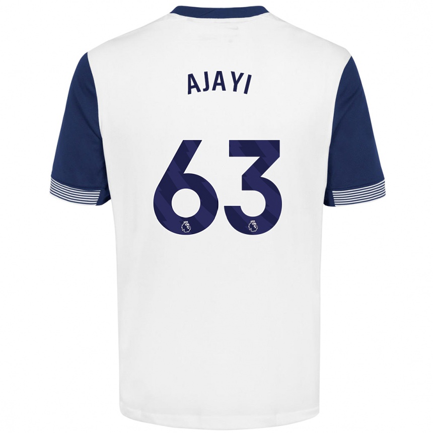 Niño Fútbol Camiseta Damola Ajayi #63 Blanco Azul 1ª Equipación 2024/25 Argentina