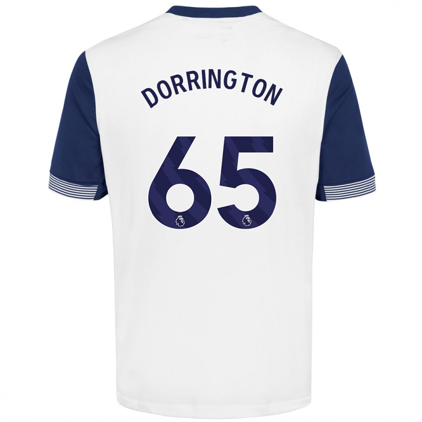 Niño Fútbol Camiseta Alfie Dorrington #65 Blanco Azul 1ª Equipación 2024/25 Argentina