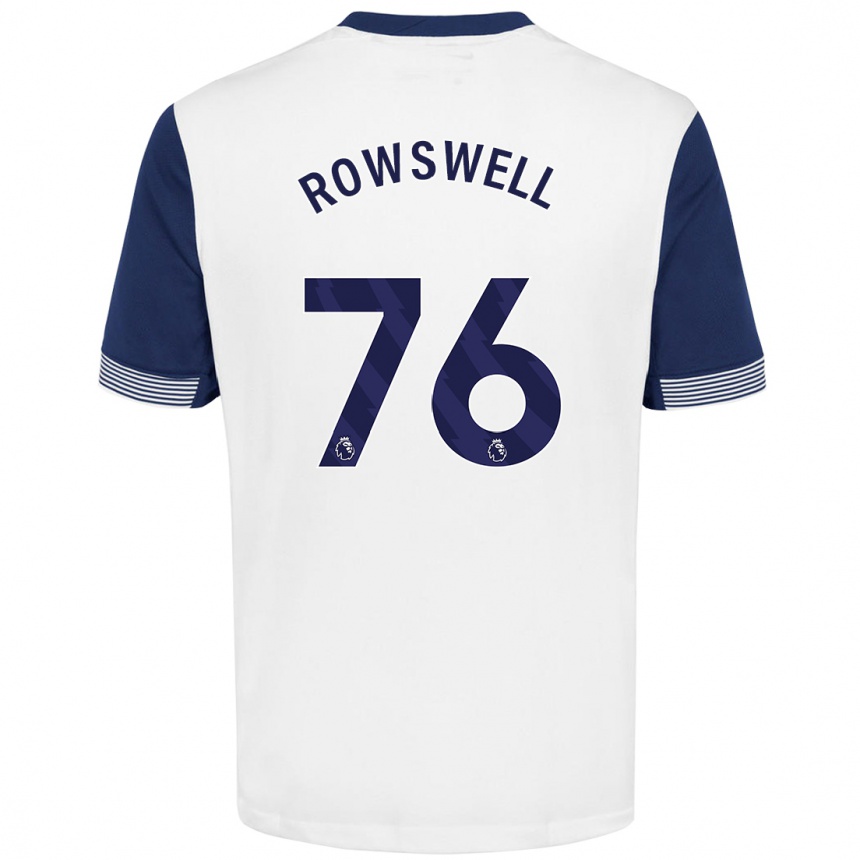 Niño Fútbol Camiseta James Rowswell #76 Blanco Azul 1ª Equipación 2024/25 Argentina