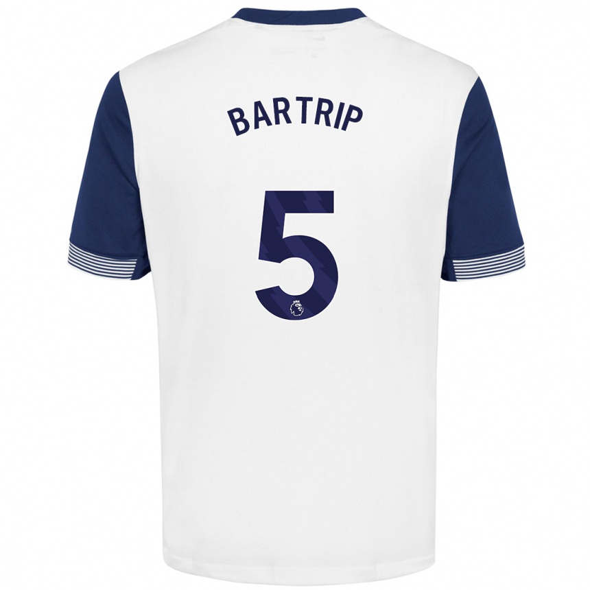 Niño Fútbol Camiseta Molly Bartrip #5 Blanco Azul 1ª Equipación 2024/25 Argentina