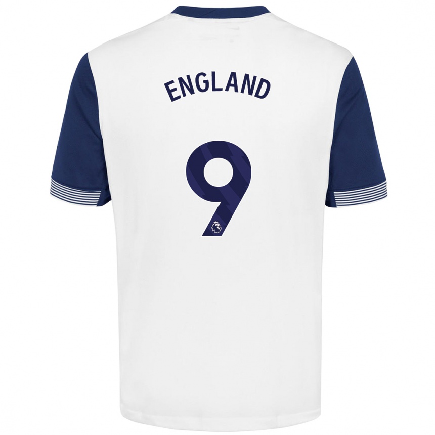 Niño Fútbol Camiseta Bethany England #9 Blanco Azul 1ª Equipación 2024/25 Argentina