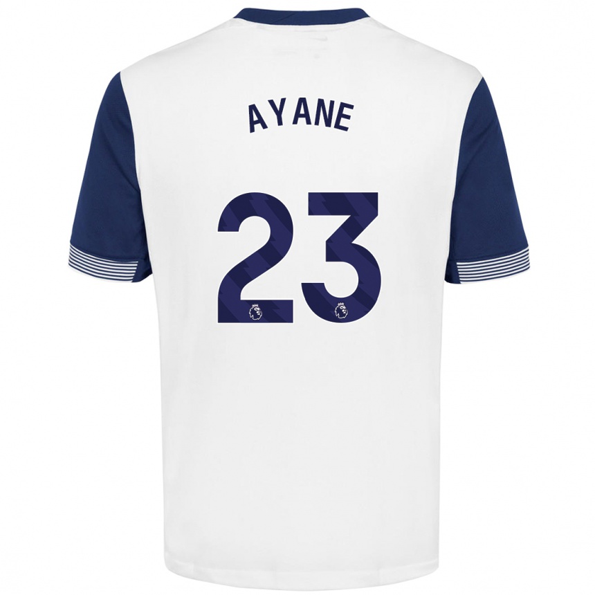 Niño Fútbol Camiseta Rosella Ayane #23 Blanco Azul 1ª Equipación 2024/25 Argentina