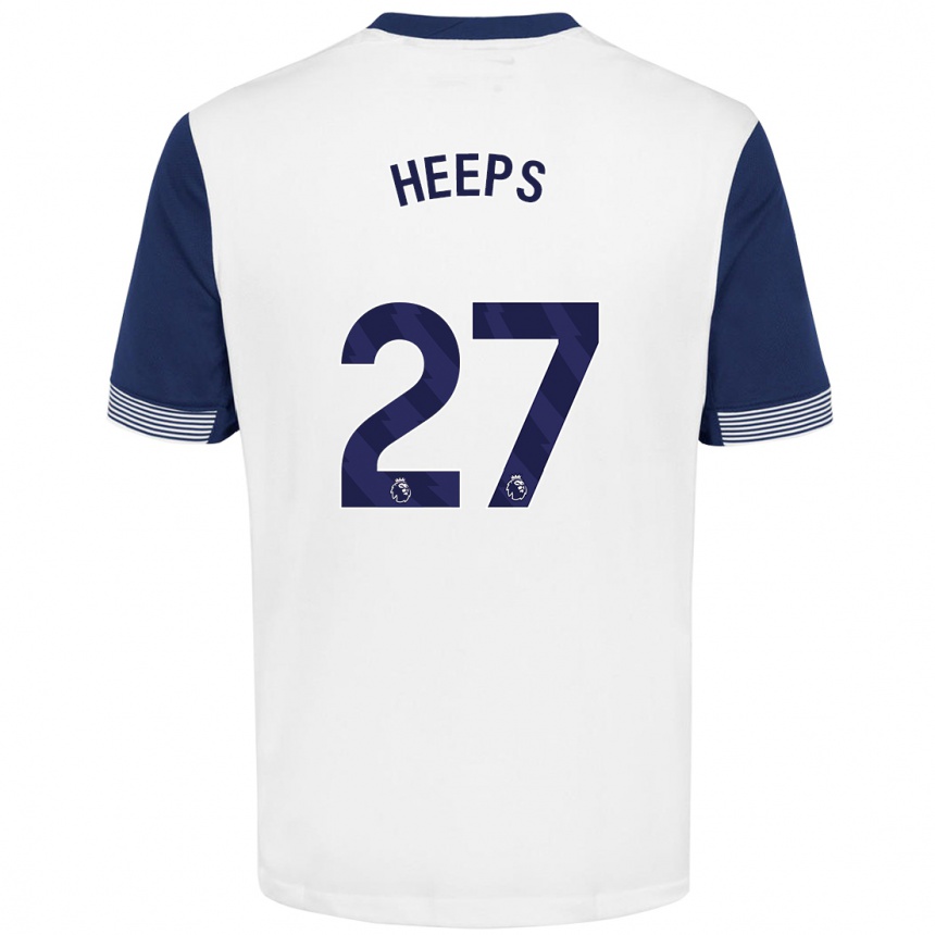 Niño Fútbol Camiseta Eleanor Heeps #27 Blanco Azul 1ª Equipación 2024/25 Argentina