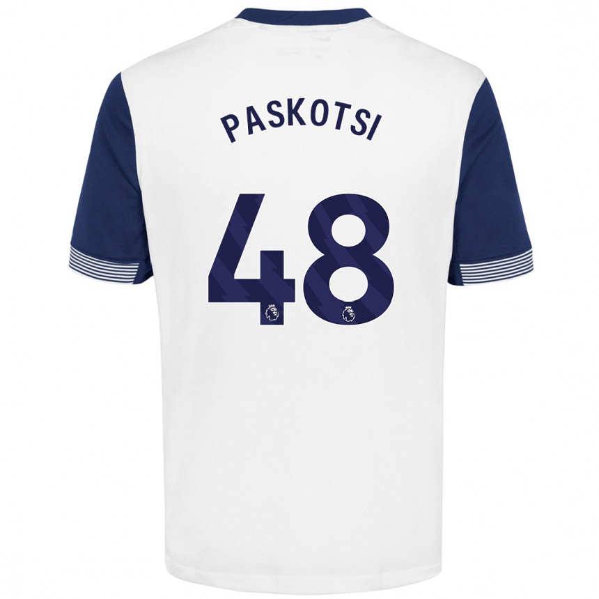 Niño Fútbol Camiseta Maksim Paskotsi #48 Blanco Azul 1ª Equipación 2024/25 Argentina