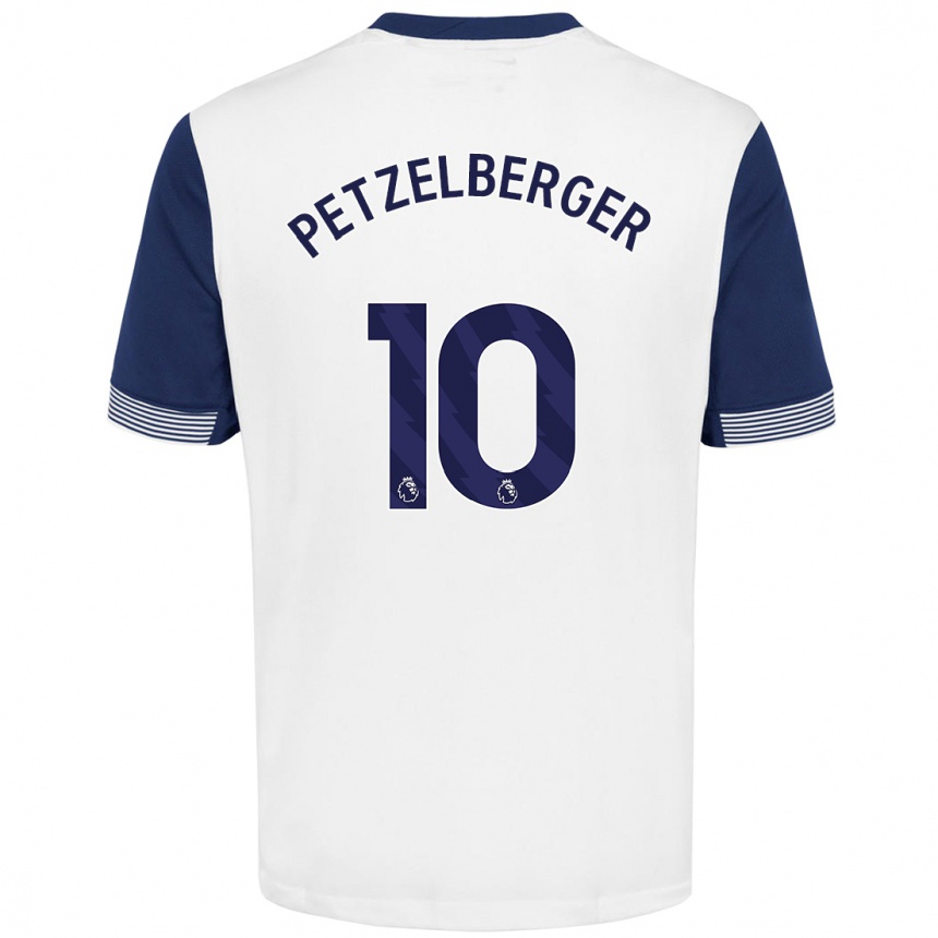 Niño Fútbol Camiseta Ramona Petzelberger #10 Blanco Azul 1ª Equipación 2024/25 Argentina