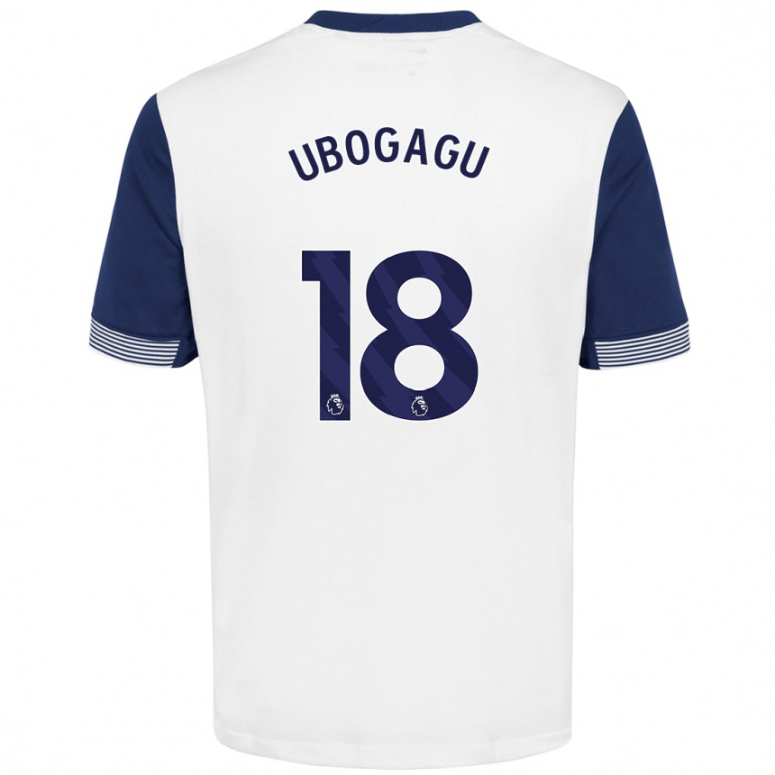 Niño Fútbol Camiseta Chioma Ubogagu #18 Blanco Azul 1ª Equipación 2024/25 Argentina