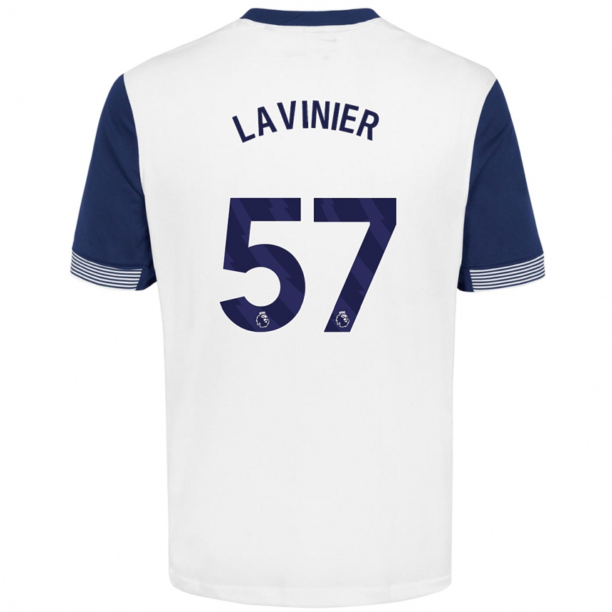 Niño Fútbol Camiseta Marcel Lavinier #57 Blanco Azul 1ª Equipación 2024/25 Argentina