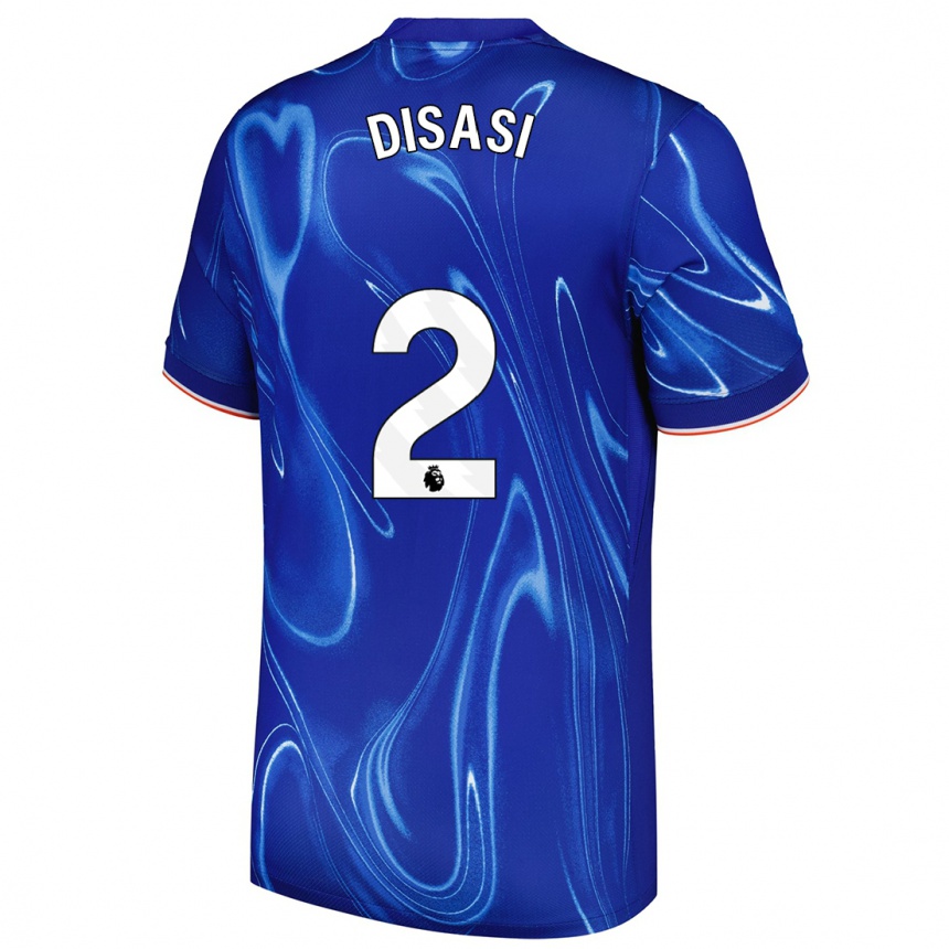 Niño Fútbol Camiseta Axel Disasi #2 Azul Blanco 1ª Equipación 2024/25 Argentina